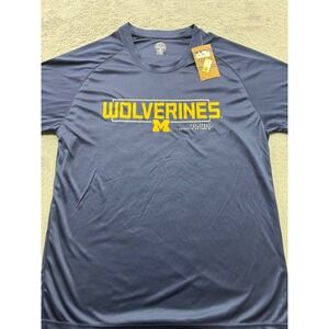 Michigan Wolverines Mens Large Navy Blue Performance Graphic Tee Rivalry Threads